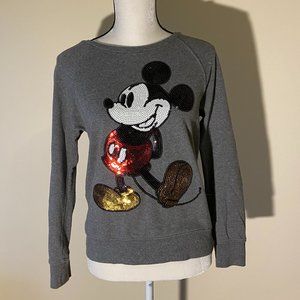 Disney Sequin Mickey Mouse Gray Sweatshirt